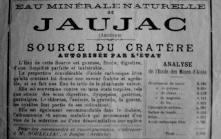 Sources du Peschier - étiquette ©mairiedejaujac