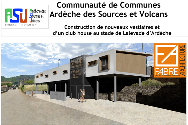 Visuel projet rénovation vestiaire stade Lalevade d'Ardèche