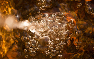 Jaujac - Bulles à la source du Peschier ©S.BUGNON