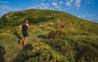 La gravenne pendant le trail de la chaussée des géants à Thueyts en Ardèche